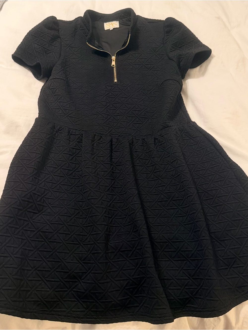 SSYS Textured Black Zip-Front Dress - Picture 2 of 8